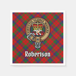 Clan Robertson Crest over Tartan Napkins