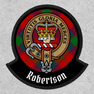 Clan Robertson Crest over Tartan Patch