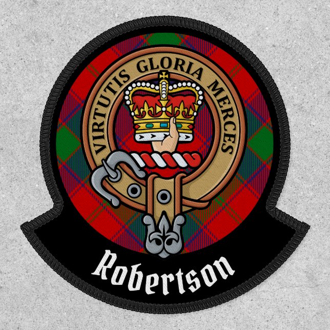 Clan Robertson Crest over Tartan Patch (Front)