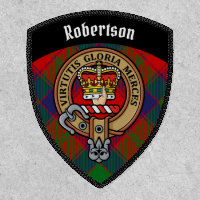 Clan Robertson Crest over Tartan