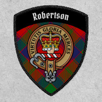 Clan Robertson Crest over Tartan Patch