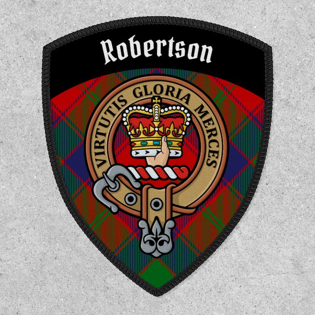 Clan Robertson Crest over Tartan Patch (Front)