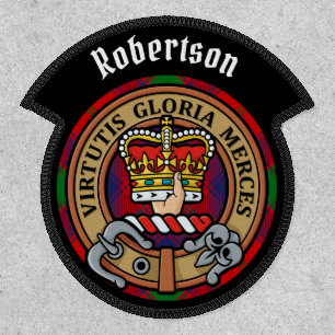 Clan Robertson Crest over Tartan Patch