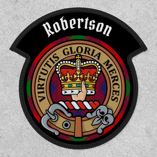 Clan Robertson Crest over Tartan Patch (Front)