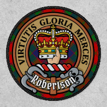 Clan Robertson Crest over Tartan Patch