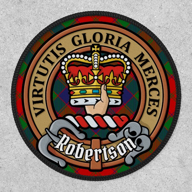 Clan Robertson Crest over Tartan Patch (Front)