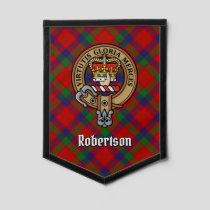 Clan Robertson Crest over Tartan Pennant