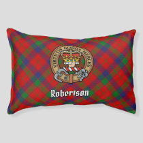 Clan Robertson Crest over Tartan Pet Bed