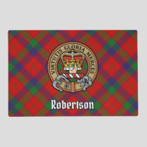 Clan Robertson Crest over Tartan Placemat