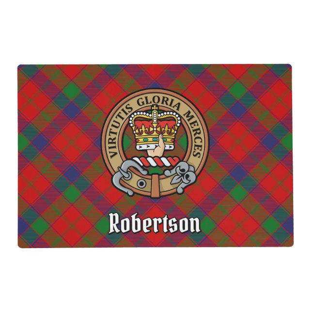 Clan Robertson Crest over Tartan Placemat (Front)