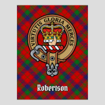 Clan Robertson Crest over Tartan Poster