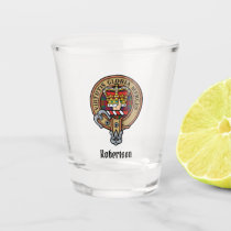 Clan Robertson Crest over Tartan Shot Glass
