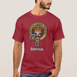 Clan Robertson Crest over Tartan T-Shirt