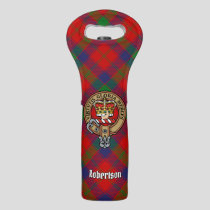 Clan Robertson Crest over Tartan Wine Bag