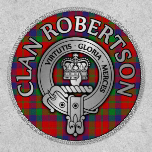 Clan Robertson Crest & Tartan Shield Patch
