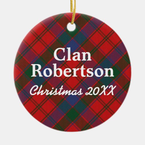 Clan Robertson Donnachaidh Scottish Tartan Ceramic Ornament