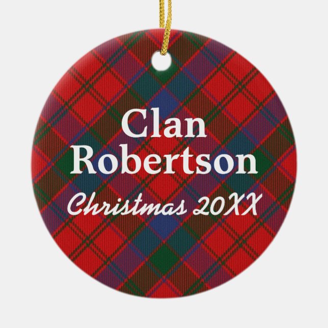 Clan Robertson Donnachaidh Scottish Tartan Ceramic Ornament (Front)