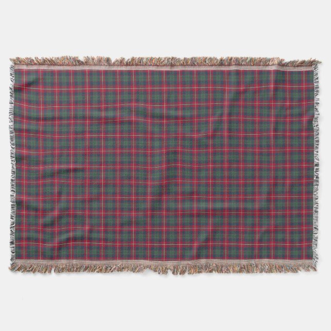 Clan Robertson Red, Green, and Blue Tartan Throw Blanket (Front)