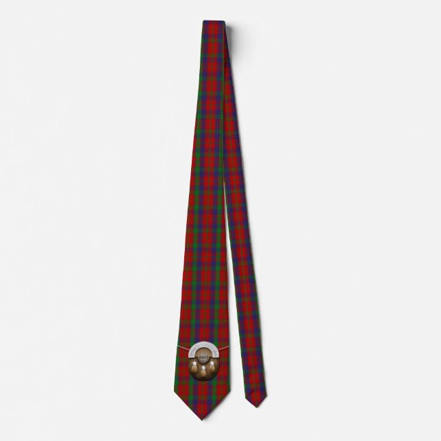 Clan Robertson Tartan And Sporran Tie (Front)