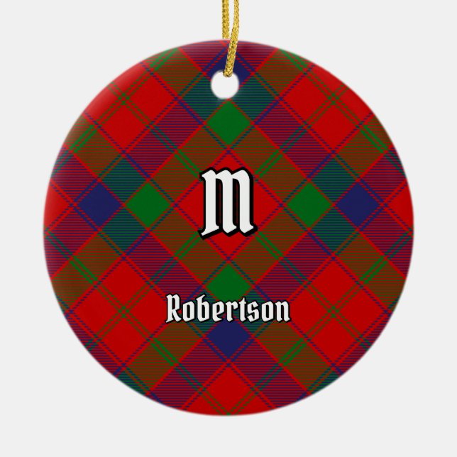 Clan Robertson Tartan Ceramic Ornament (Front)