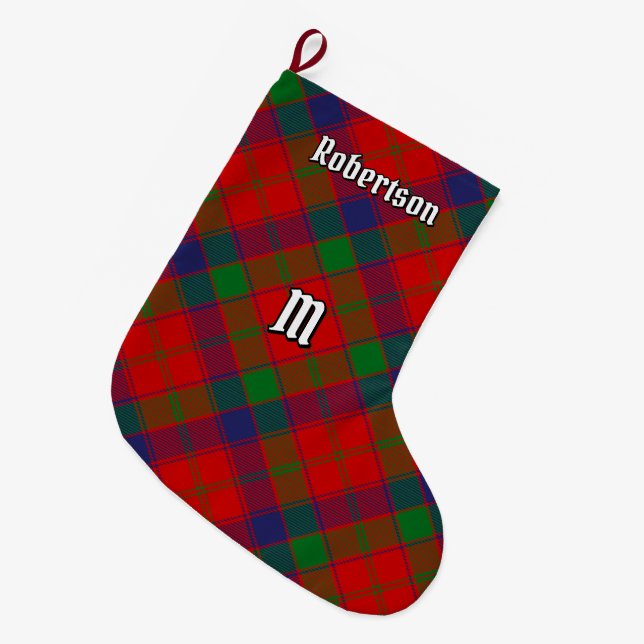 Clan Robertson Tartan Large Christmas Stocking (Front (Hanging))