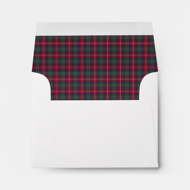 Clan Robertson Tartan Red, Blue and Green Plaid Envelope (Back (Bottom))