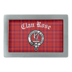 Clan Rose Crest Badge & Tartan Belt Buckle