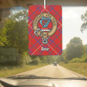 Clan Rose Crest over Tartan Air Freshener