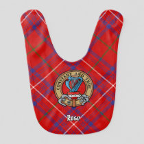 Clan Rose Crest over Tartan Baby Bib