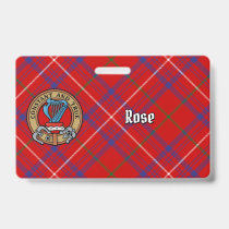 Clan Rose Crest over Tartan Badge