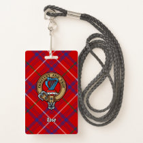 Clan Rose Crest over Tartan Badge
