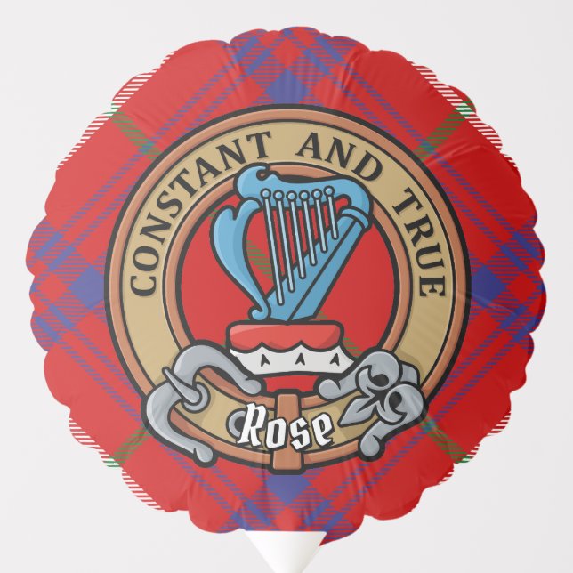 Clan Rose Crest over Tartan Balloon (Front)
