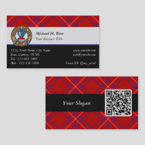 Clan Rose Crest over Tartan Business Card