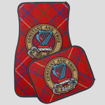 Clan Rose Crest over Tartan Car Floor Mat