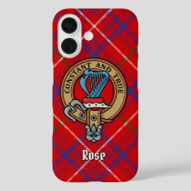 Clan Rose Crest over Tartan iPhone 16 Case