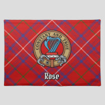 Clan Rose Crest over Tartan Cloth Placemat