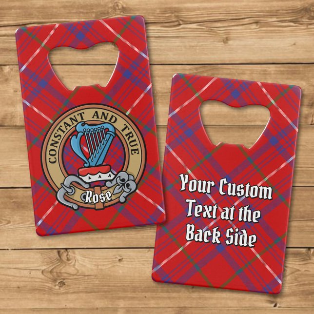Clan Rose Crest over Tartan Credit Card Bottle Opener (Creator Uploaded)