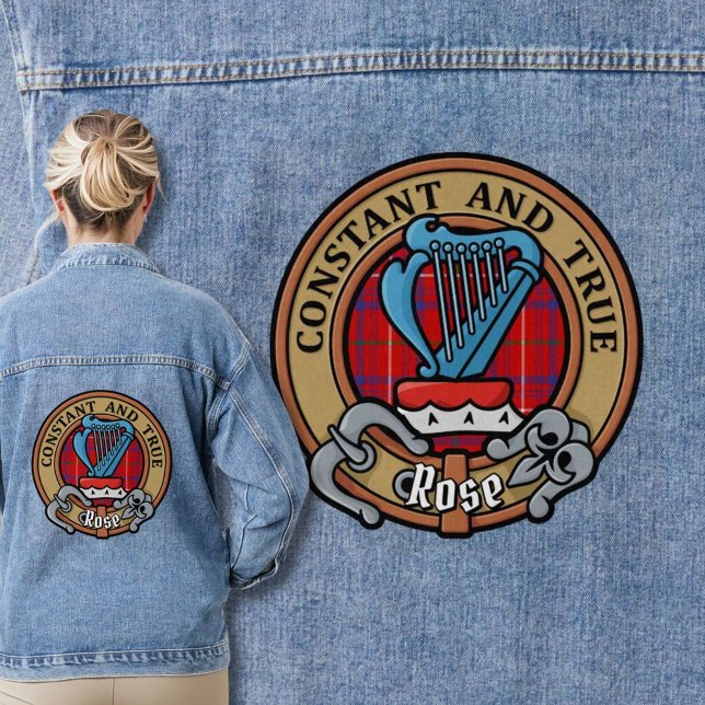 Clan Rose Crest over Tartan Denim Jacket (Creator Uploaded)