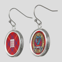 Clan Rose Crest over Tartan Earrings