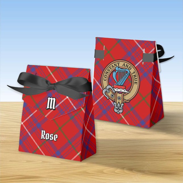 Clan Rose Crest over Tartan Favor Boxes (Creator Uploaded)