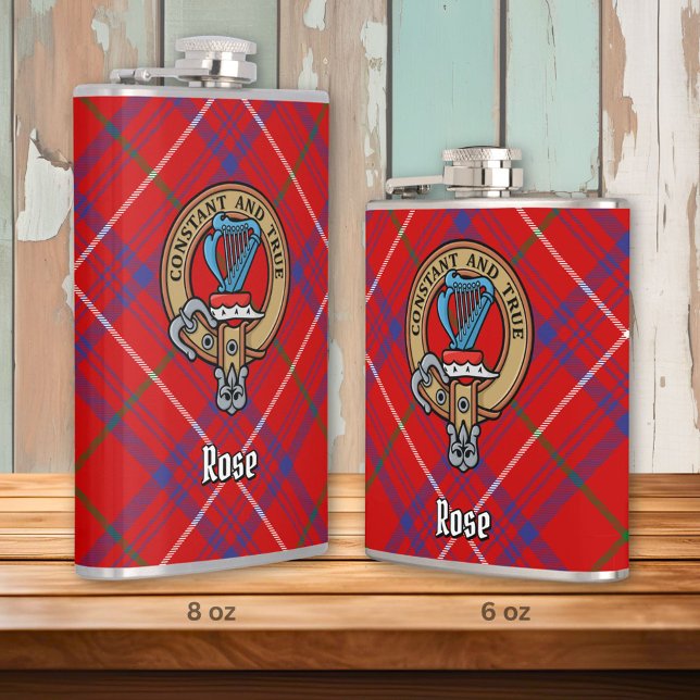 Clan Rose Crest over Tartan Flask (Creator Uploaded)