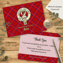 Clan Rose Crest over Tartan Foil Invitation Postcard