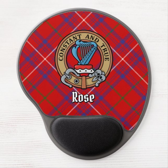 Clan Rose Crest over Tartan Gel Mouse Pad (Front)