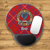 Clan Rose Crest over Tartan Gel Mouse Pad