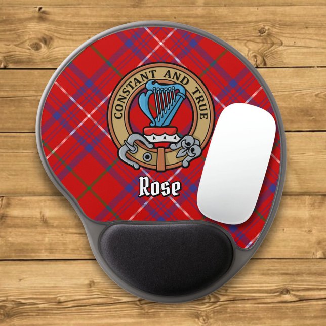 Clan Rose Crest over Tartan Gel Mouse Pad (Creator Uploaded)