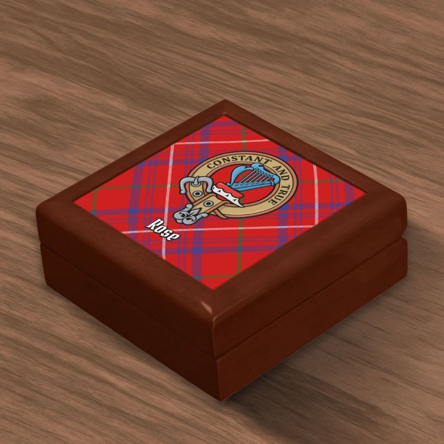Clan Rose Crest over Tartan Gift Box (Creator Uploaded)