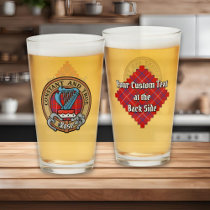 Clan Rose Crest over Tartan Glass