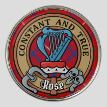 Clan Rose Crest over Tartan Golf Ball Marker
