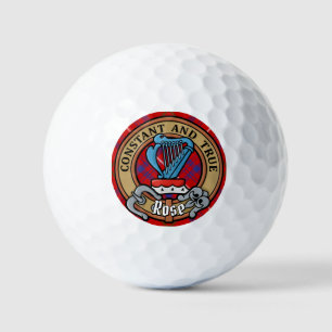 Clan Rose Crest over Tartan Golf Balls