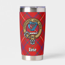 Clan Rose Crest over Tartan Insulated Tumbler